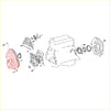 Engine block assembly showing back side of 3.0l timing chain cover for toyota hilux dlx lan15 25 35 5l-e with parts
