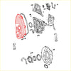 Red ribbed engine cover with circular cutouts for 3.0l timing gear case toyota hilux ln191 ln192 extra cab 1997-2005