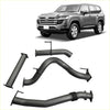 Black metal 3.5 inch dpf back exhaust system components for toyota landcruiser 300 series wagon back side view