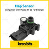 Black plastic 3 bar boost pressure map sensor with green oring and metal connector for ford ranger px and mazda bt-50