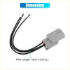 Gray plastic 3 pin headlight harness connector with two black wires 15cm long for Toyota Scion 2004-2016