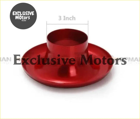 Red metallic 3-inch flared cylindrical exhaust tip for short ram cold air compressor intake velocity stack