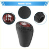 Black leather 3 speed automatic transmission shift knob for Toyota Prado with glossy red center and white gear markings