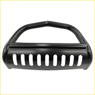Black 3 steel grille guard with horizontal slats and curved handle for mazda bt-50 2012-2020