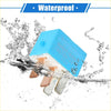 Blue plastic 3 x 12v 4 pin car relay with copper and silver terminals shown waterproof for toyota 4runner scion tc