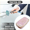 Pink marble patterned smart key fob cover case with gold trim for toyota prius 3 button remote 2006 2022