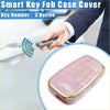 Pink marble smart key fob cover case with gold trim and 3 button cutouts for toyota prius 2006 2022