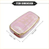 Pink marble patterned 3 button remote smart key fob cover case with gold trim for toyota prius 2006-2022