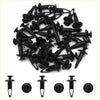 Black plastic push type clips rivets with pin and plate design textured grip for toyota car trim panels 6mm hole