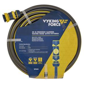 Vyking Force Premium Garden Water Hose With Fitting 20m x