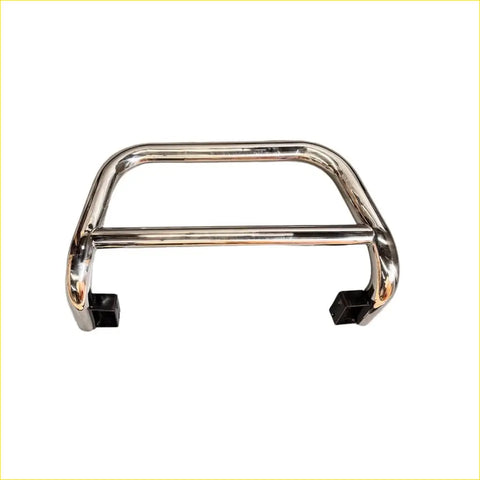 Shiny chrome 304 stainless steel nudge bar with black rubber end caps for isuzu d-max ls lx 2021-2023 truck