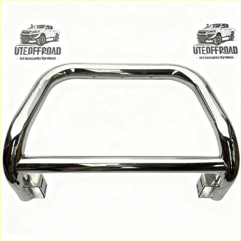 Chrome finished 304 stainless steel nudge bar for mazda bt50 2012-2020 with sleek curved design and mounting brackets
