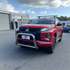 Red mitsubishi triton with 304 stainless steel chrome nudge bar and roof rack for triton 2019-2023 model