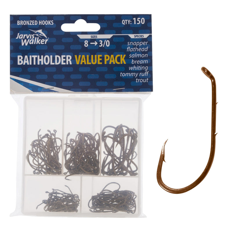 Jarvis Walker Baitholder Hooks Asst 150Pc 36349