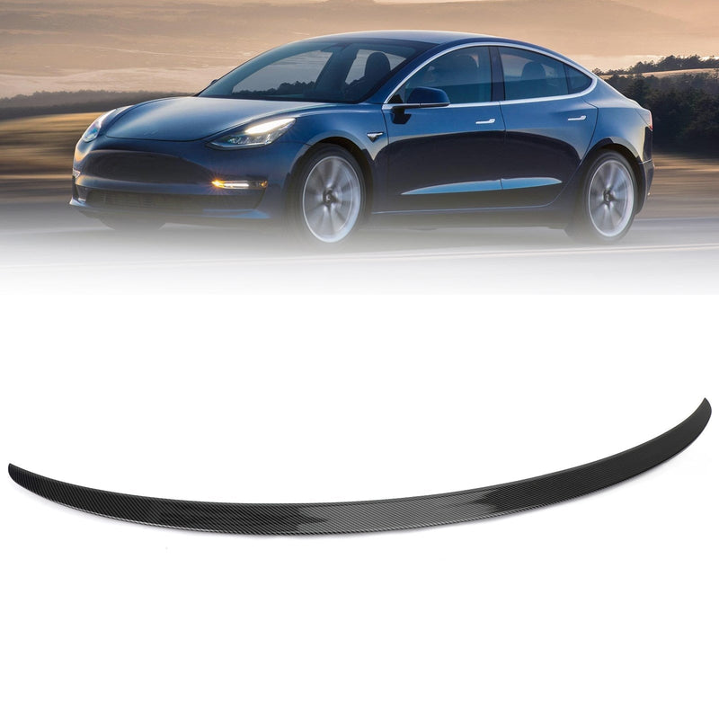 Tesla Model 3 (2017-2021) Glossy Wing Tail Carbon Fiber Rear Spoiler