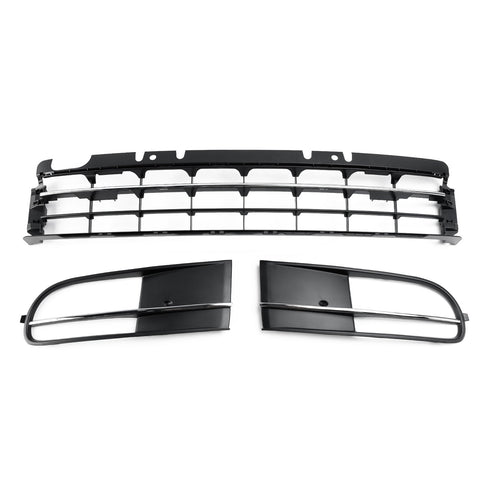 VW Beetle Chrome Front Bumper Lower Grille & Fog Light Grill (2012-2016)