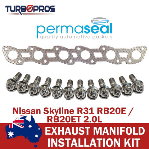 Nissan Skyline R31 2.0L Permaseal Exhaust Manifold Titanium Stud&Gasket Kit