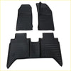 Black rubber 3d car mats for mazda bt-50 2021 with textured ribbed patterns and molded contours for a snug fit