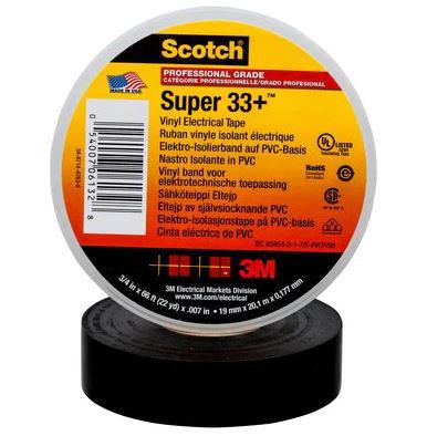 3M Insulation Tape 33+ Black 19mm x 20m 80611207012