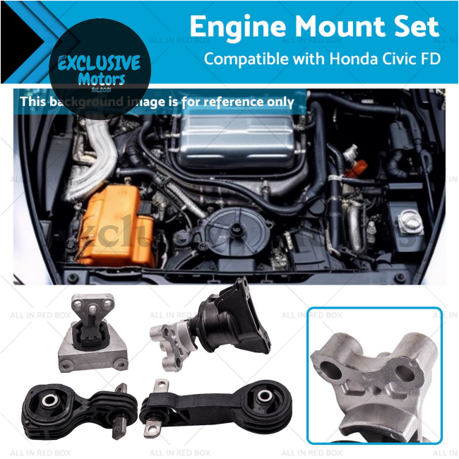 Honda Civic FD 1.8L (2006-2012) Left + Right + Upper 4 Engine Mount Set