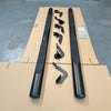 Black textured side step rails with matching mounting brackets for 4 inch black stainless steel oval running board ford ranger