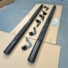 Black textured 4 inch stainless steel oval running board side step bars with integrated mounting brackets for ford ranger