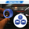 Blue metallic ac climate control knob cover with textured grip and dual label for toyota rav4 2019-2023