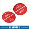 Red circular aluminum alloy ac switch knob covers with white lettering for toyota rav4 2019-2022 climate control