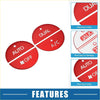 Red circular aluminum alloy ac control covers with auto off and dual a/c labels for toyota rav4 2019-2022