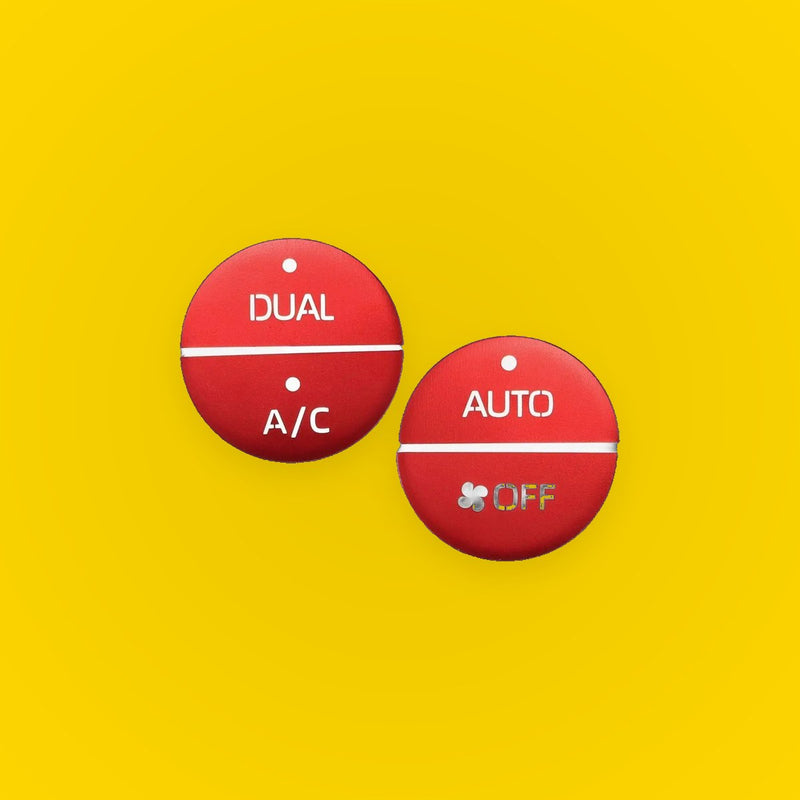 4 Pcs AC Switch Knob Cover Trim for Toyota RAV4 (2019-2022) Aluminum Alloy Red