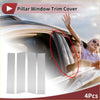 Clear transparent silver tone car door pillar window trim cover for 2024-2025 toyota tacoma shown from back side