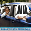 Black pillar window trim cover for 2022-2023 toyota tundra car windows shown from the back side