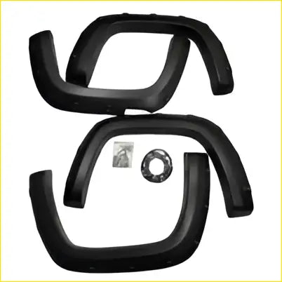 Black rubber wrinkle fender flares with metal ring and hardware fit for volkswagen amarok 2010-2022