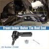 Black metal front inner outer tie rod ends with threaded shaft and spherical joint with mounting hardware for toyota matrix 2003-2008