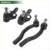4 Pcs Front Suspension Kit Tie Rod Ends & Ball Joints for Toyota