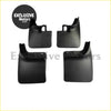Set of four black plastic mud flaps for nissan d22 np300 pickup 2wd and 4wd shown from the back side