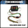 Black plastic 3-wire to 2-wire tail light converter with color-coded wires for 4-way flat trailer wiring harness toyota highlander
