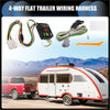 Black 4-way flat trailer wiring harness with color-coded wires and control box for 2020-2021 toyota highlander