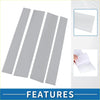 Four gray adhesive car pillar window trim covers with smooth glossy surface for toyota tundra 2007-2021