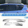 Silver metallic car roof rack side rails end cover caps set of four for toyota rav4 2006-2012 shown from back
