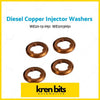 Copper-colored diesel injector washers with circular shape and textured edges for ford pj or pk ranger fitting