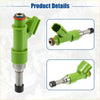Green plastic fuel injector with metallic and black parts for toyota hilux vigo land cruiser 2005-2015