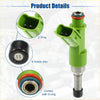 Green plastic fuel injector with metallic stem and black base for toyota hilux vigo land cruiser 2005-2015