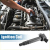 Black ignition coil pack with cylindrical body and rectangular connector end for toyota tundra 5.7l v8 2007-2021