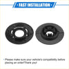 Black plastic car interior trim ring with central hub and mounting slots backside for toyota floor mat clips