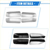 Set of four chrome finished silver tone door handle covers with black plastic mounting bases for toyota 4runner 2010-2022