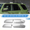Silver metallic roof rack side rail end cover shell caps for toyota 4runner suvs 2010-2022 back side view