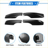 Black abs plastic polished door handle covers for 4 x roof rack side rails end covers on toyota land cruiser