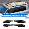 Black plastic roof rack side rail end cover shell caps for toyota land cruiser shown from the back side
