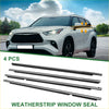 Black weatherstrip window seal for toyota highlander 2012-2015 shown as four pieces for car door use